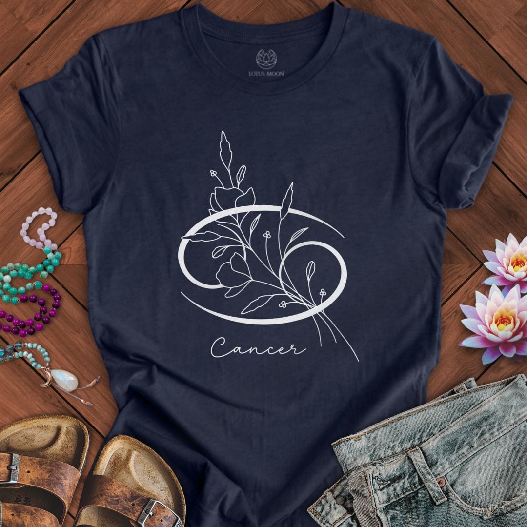 Boho Cancer Tee Heather Midnight Navy