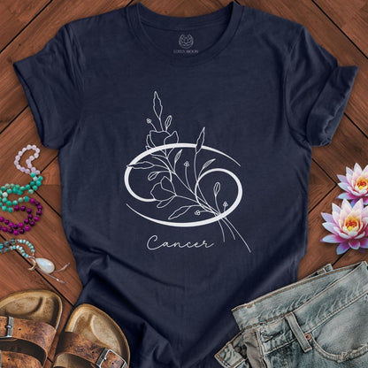 Boho Cancer Tee Heather Midnight Navy