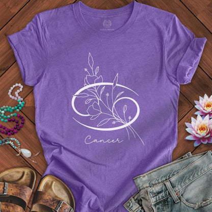 Boho Cancer Tee Heather Team Purple