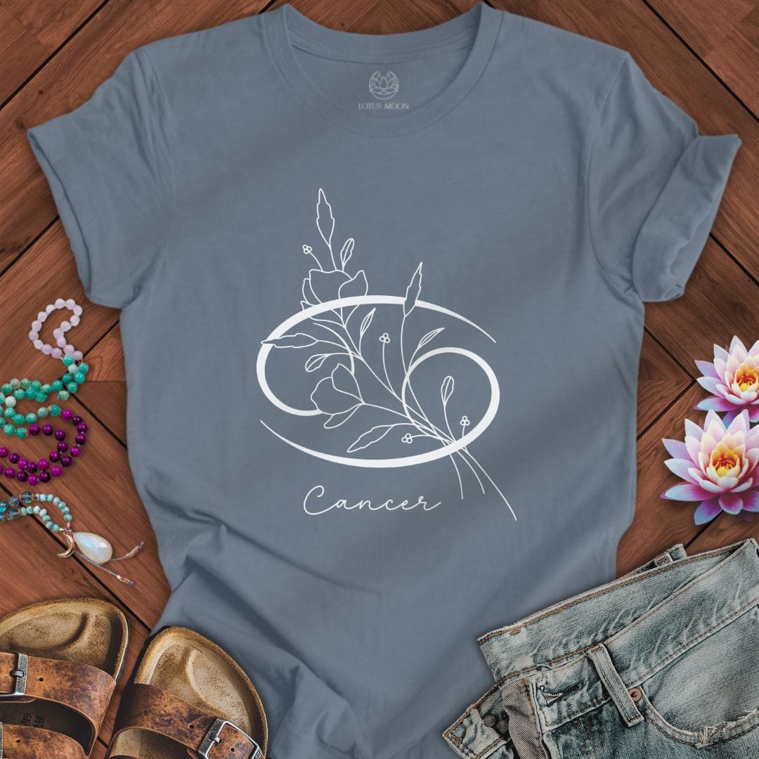 Boho Cancer Tee Steel Blue