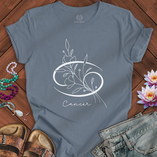 Boho Cancer Tee Steel Blue