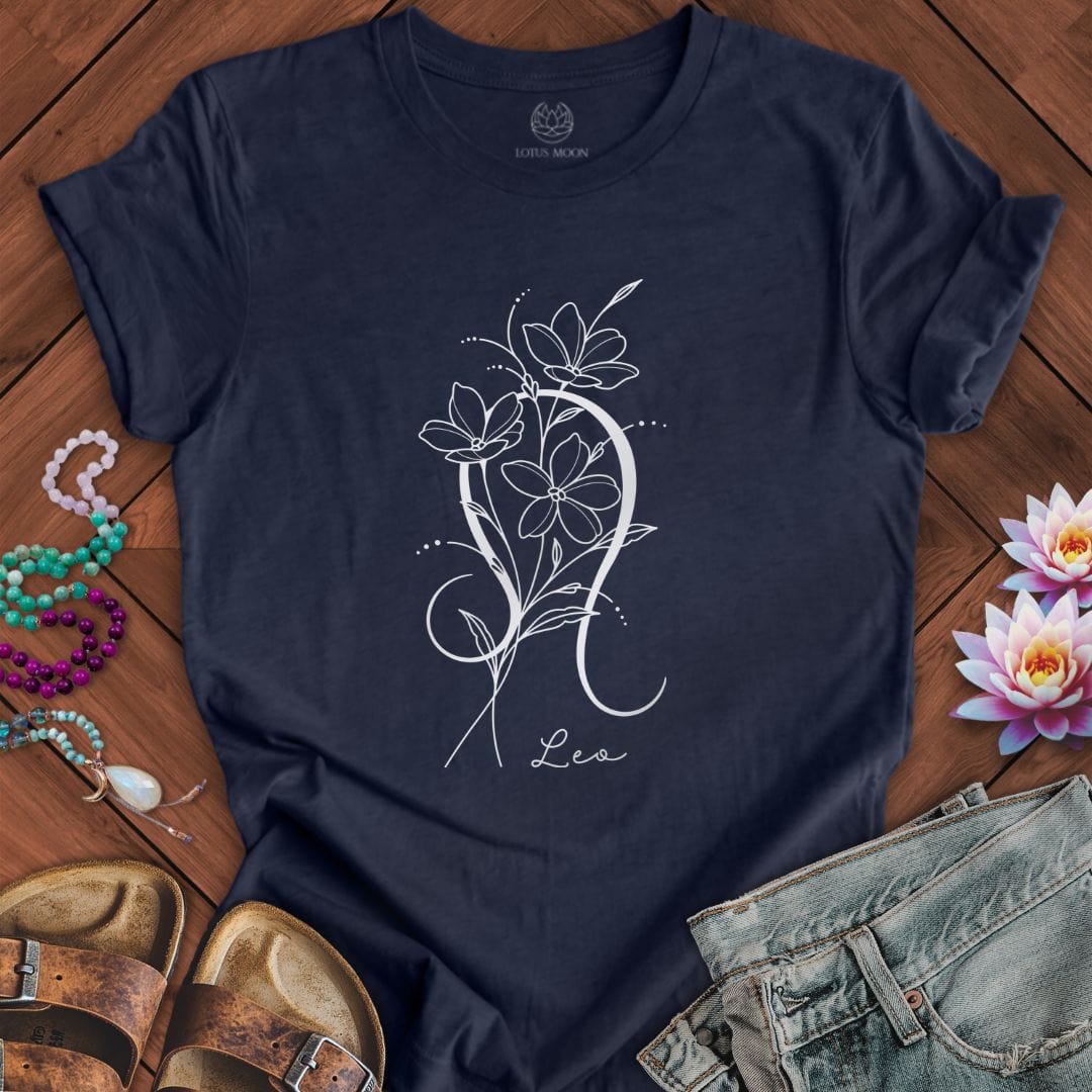 Boho Leo Tee Heather Midnight Navy