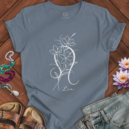 Boho Leo Tee Steel Blue