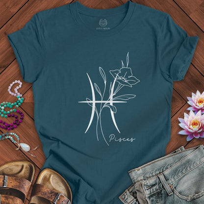 Boho Pisces Tee Deep Teal