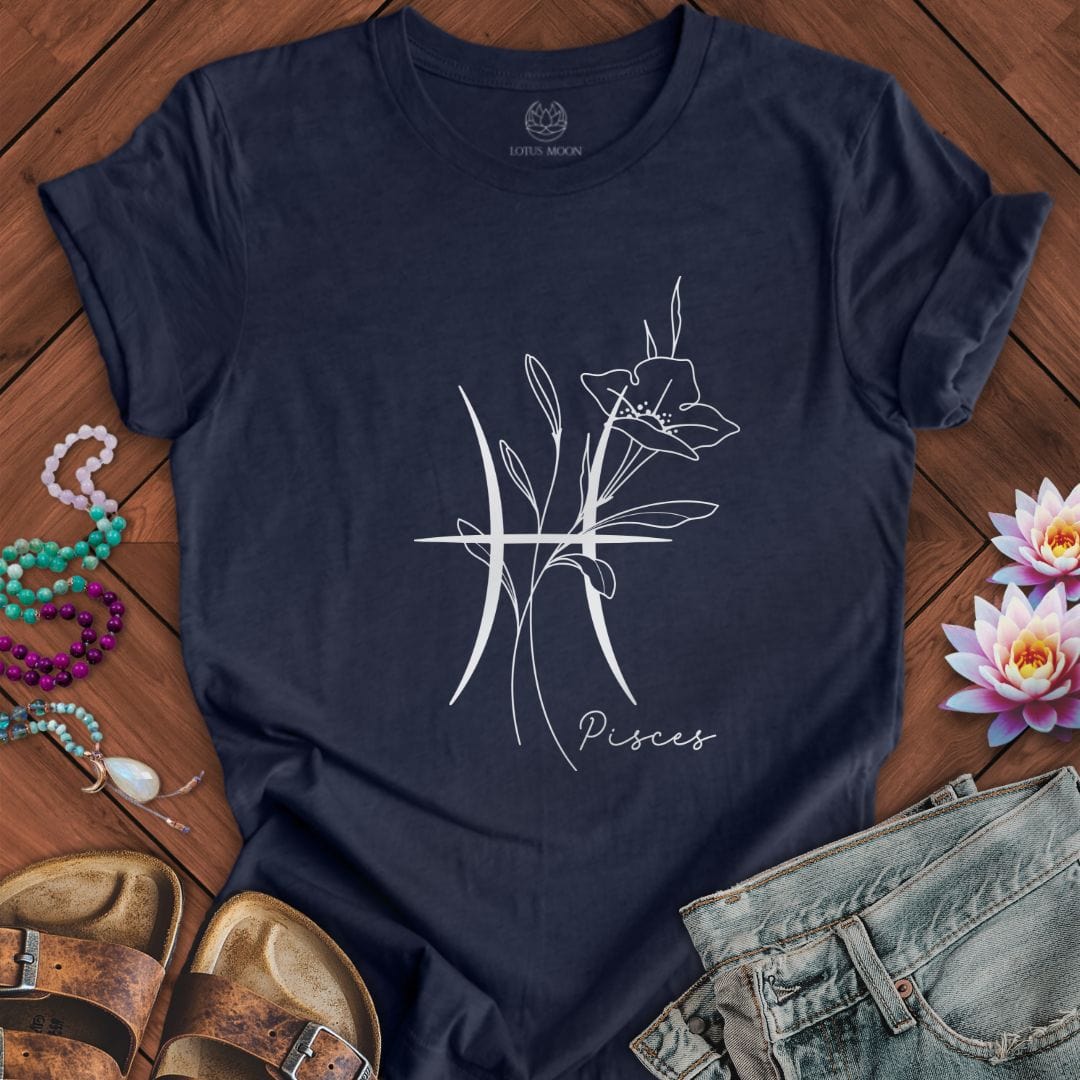 Boho Pisces Tee Heather Midnight Navy