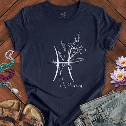 Boho Pisces Tee Heather Midnight Navy