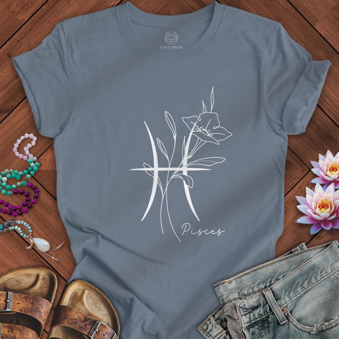 Boho Pisces Tee Steel Blue