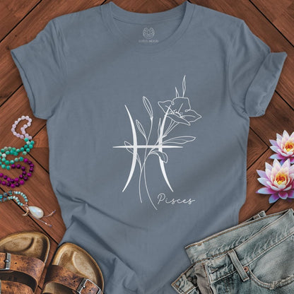 Boho Pisces Tee Steel Blue