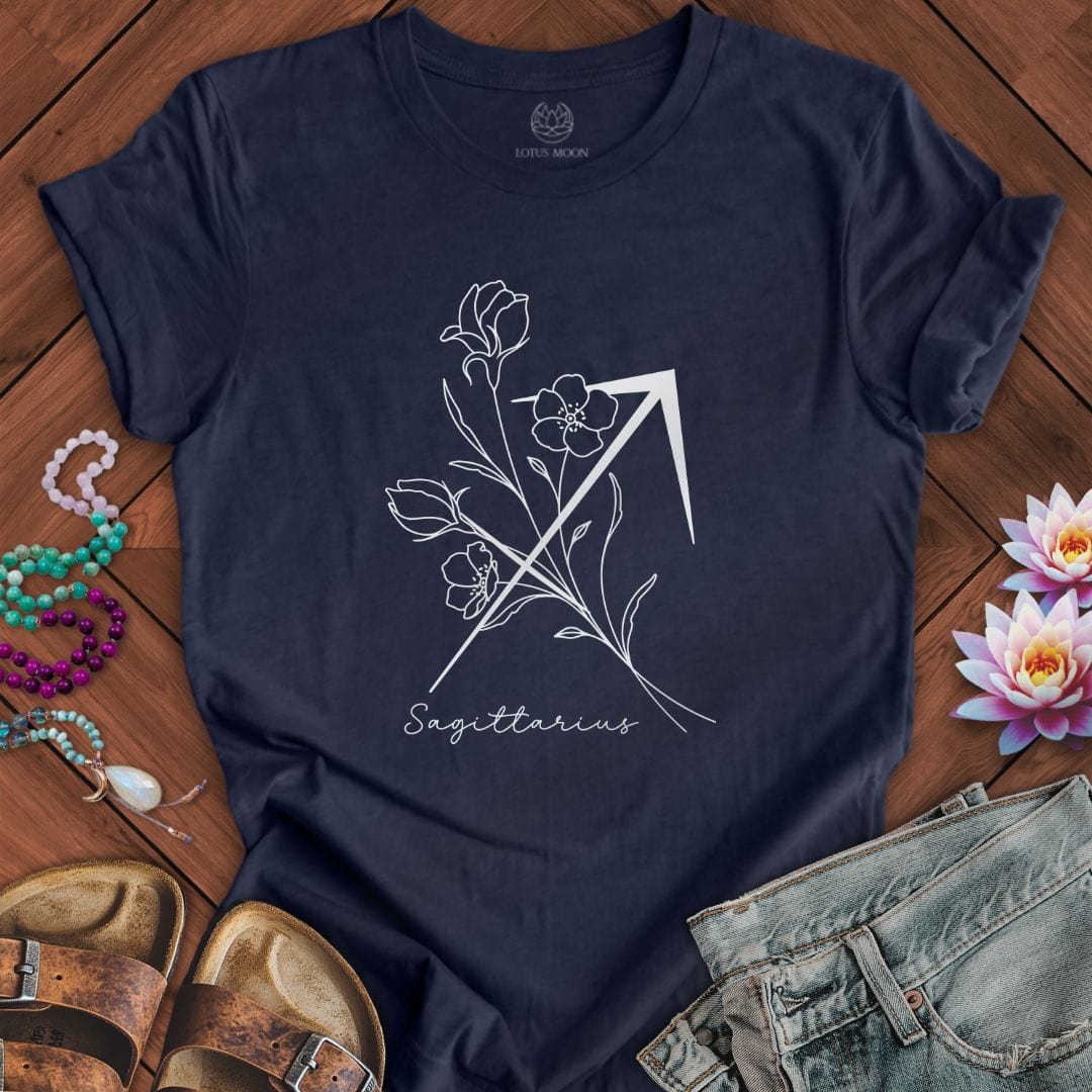 Boho Sagittarius Tee Heather Midnight Navy