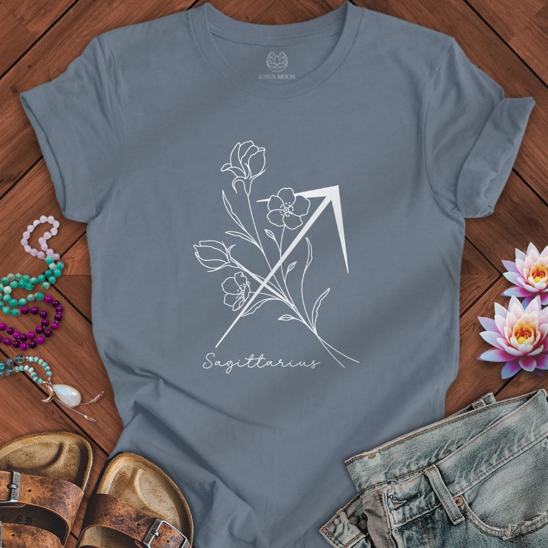 Boho Sagittarius Tee Steel Blue