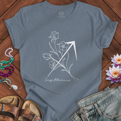Boho Sagittarius Tee Steel Blue