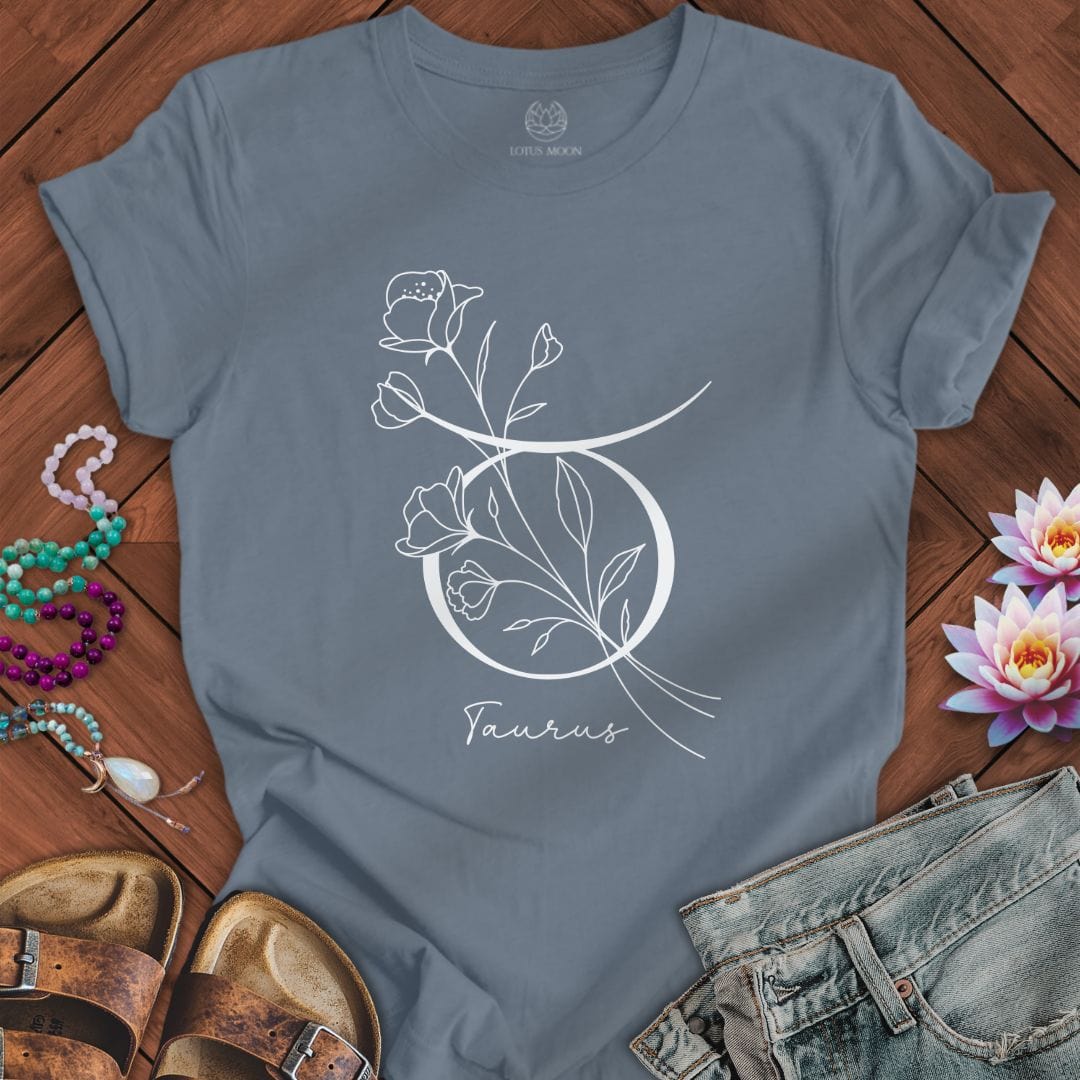 Boho Taurus Tee Steel Blue