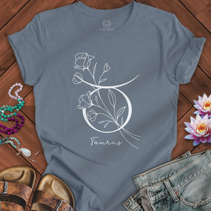 Boho Taurus Tee Steel Blue