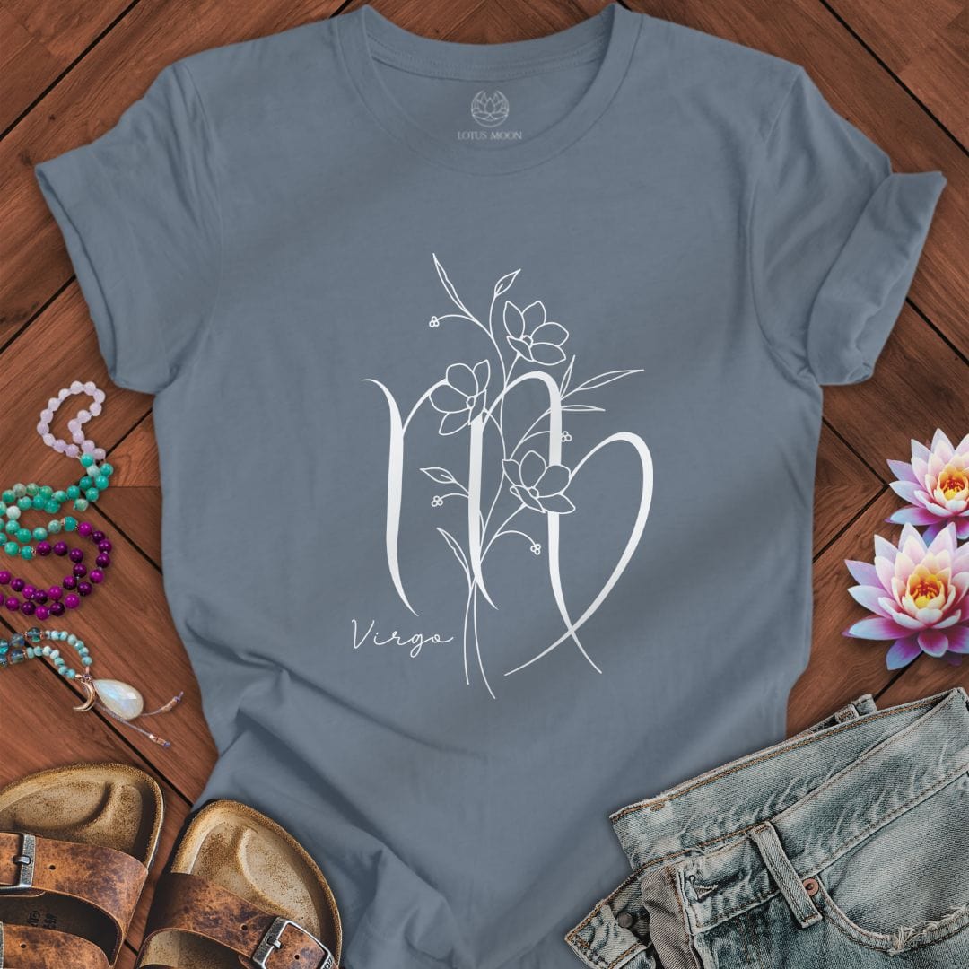 Boho Virgo Tee Steel Blue
