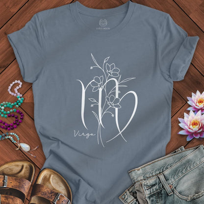 Boho Virgo Tee Steel Blue