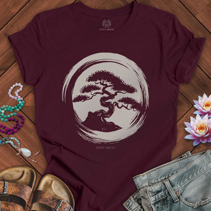 Bonsai Enso Circle Tee Maroon