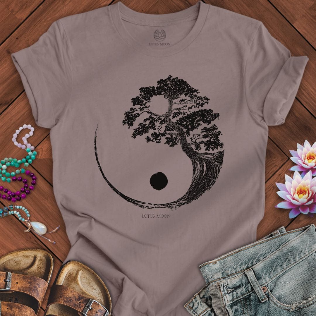 Bonsai Yin Yang Tee Pebble Brown