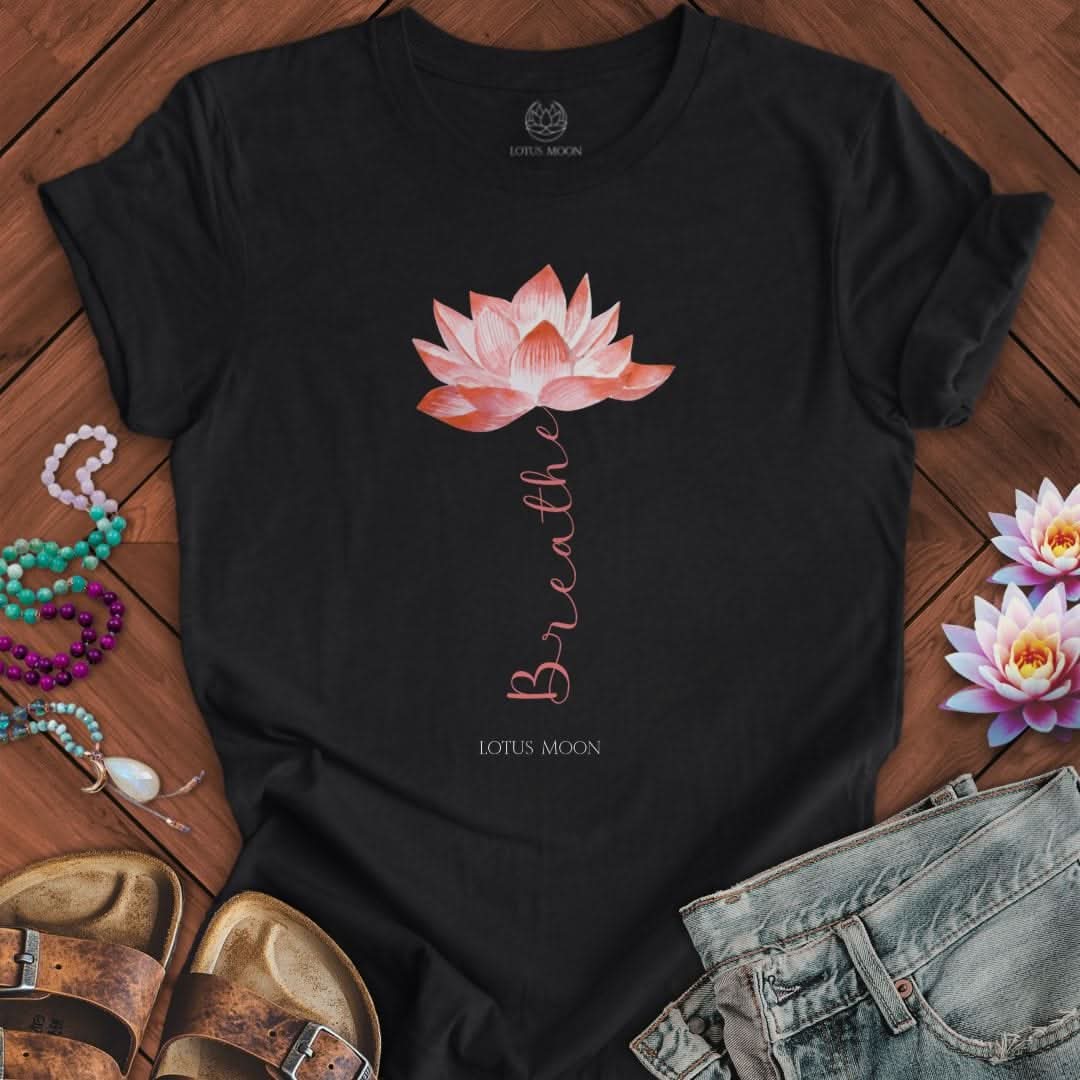 Breathe Lotus Tee Solid Black Blend