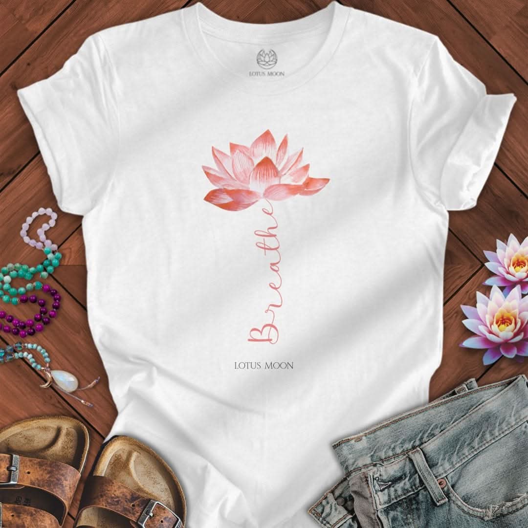 Breathe Lotus Tee Solid White Blend