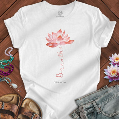 Breathe Lotus Tee Solid White Blend