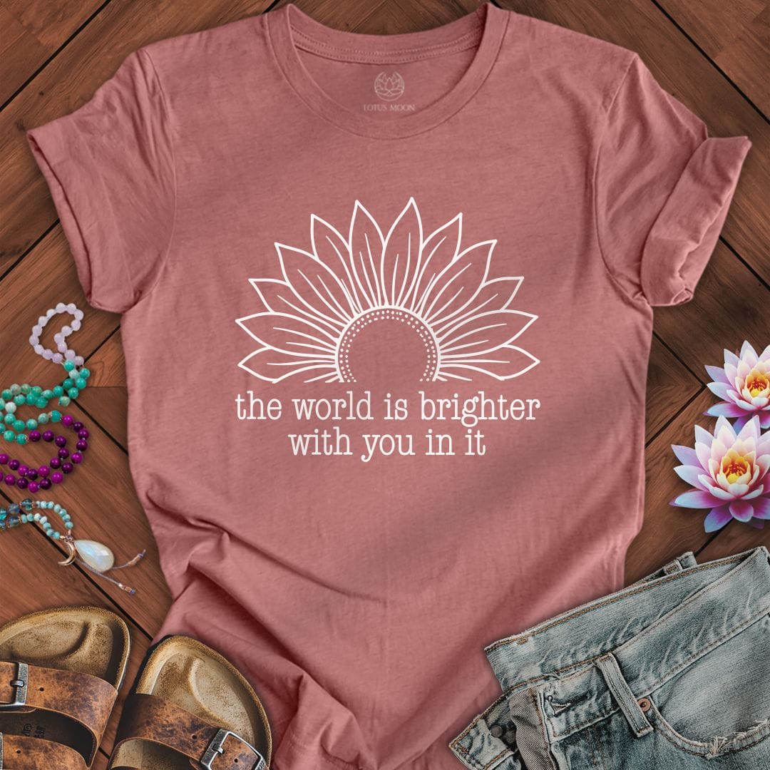 Printify T-Shirt Brighter World Sunflower Tee Heather Mauve / S