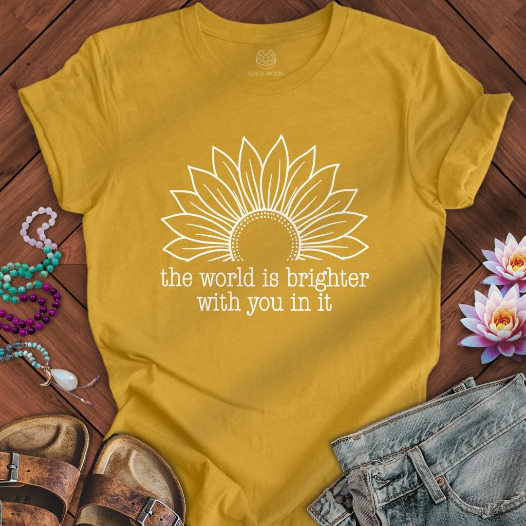 Printify T-Shirt Brighter World Sunflower Tee Heather Mustard / S