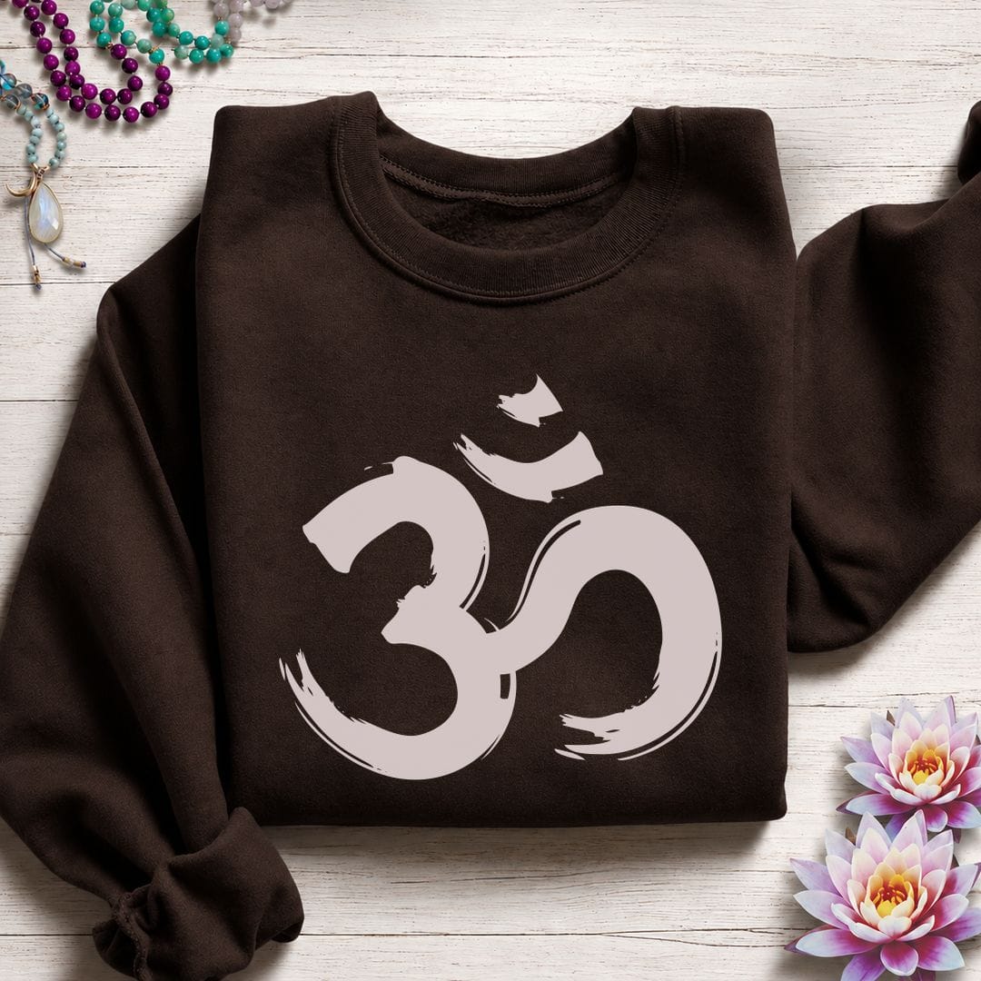 Brushstroke Om Sweatshirt Dark Chocolate