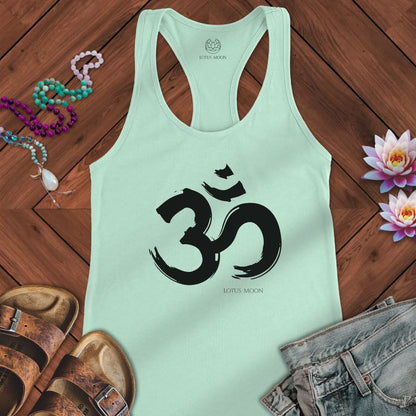 Brushstroke Om Tank Solid Mint