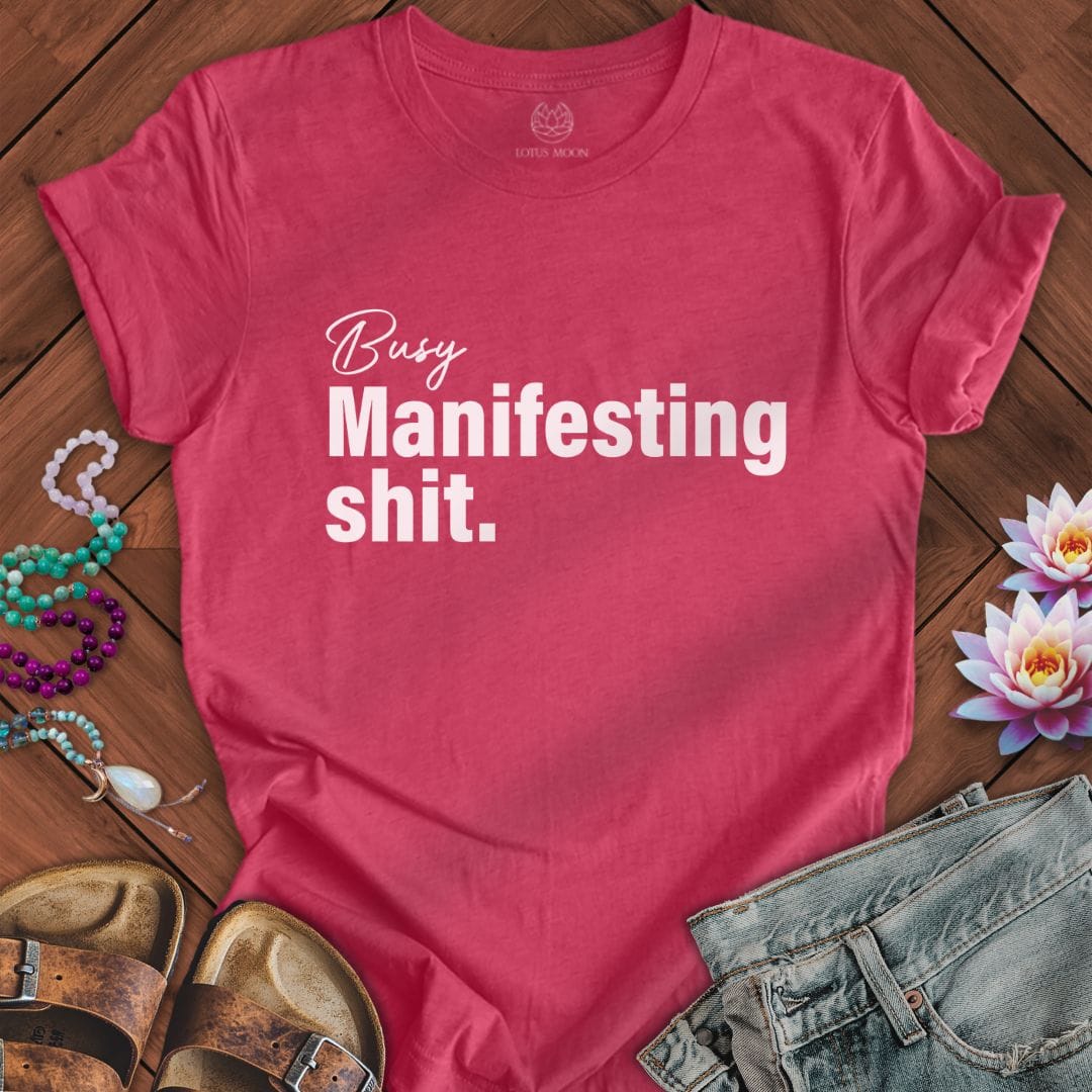 Busy Manifesting Tee Heather Raspberry