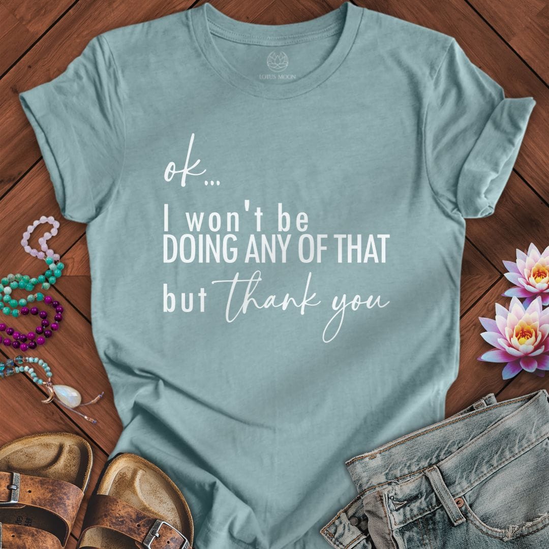 But Thank You Tee Heather Blue Lagoon