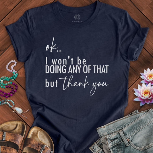 But Thank You Tee Heather Midnight Navy