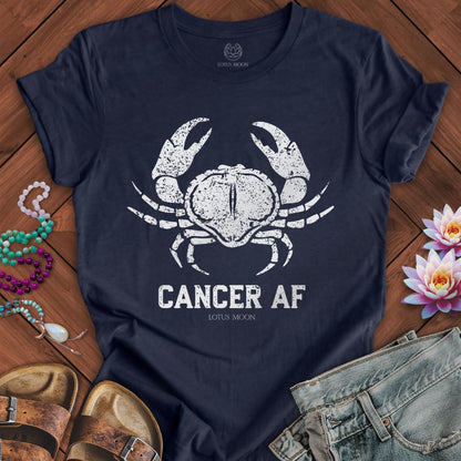 Cancer AF Tee Heather Midnight Navy