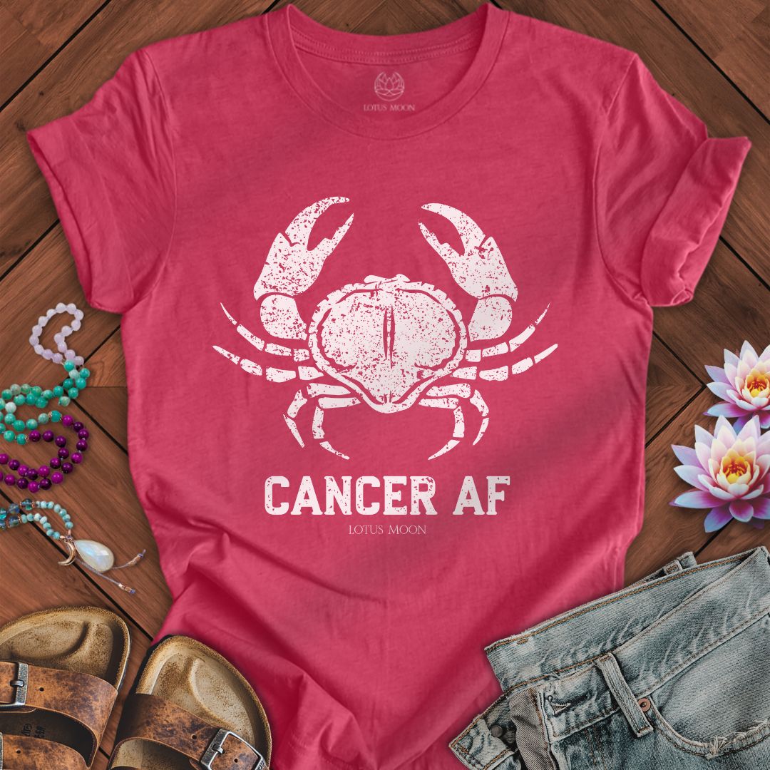 Cancer AF Tee Heather Raspberry