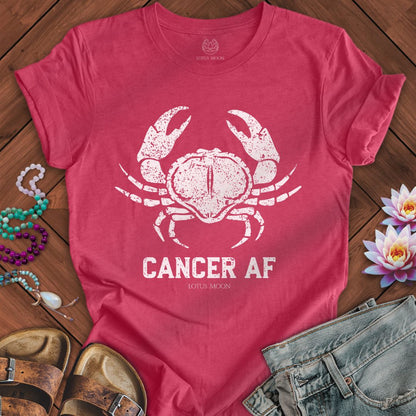 Cancer AF Tee Heather Raspberry