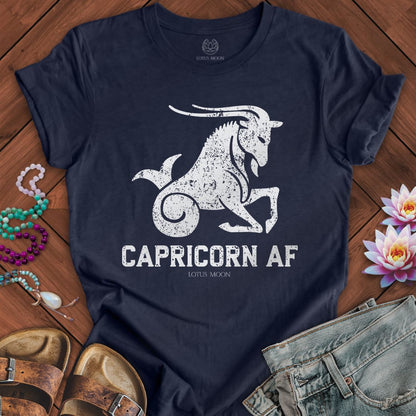 Capricorn AF Tee Heather Midnight Navy