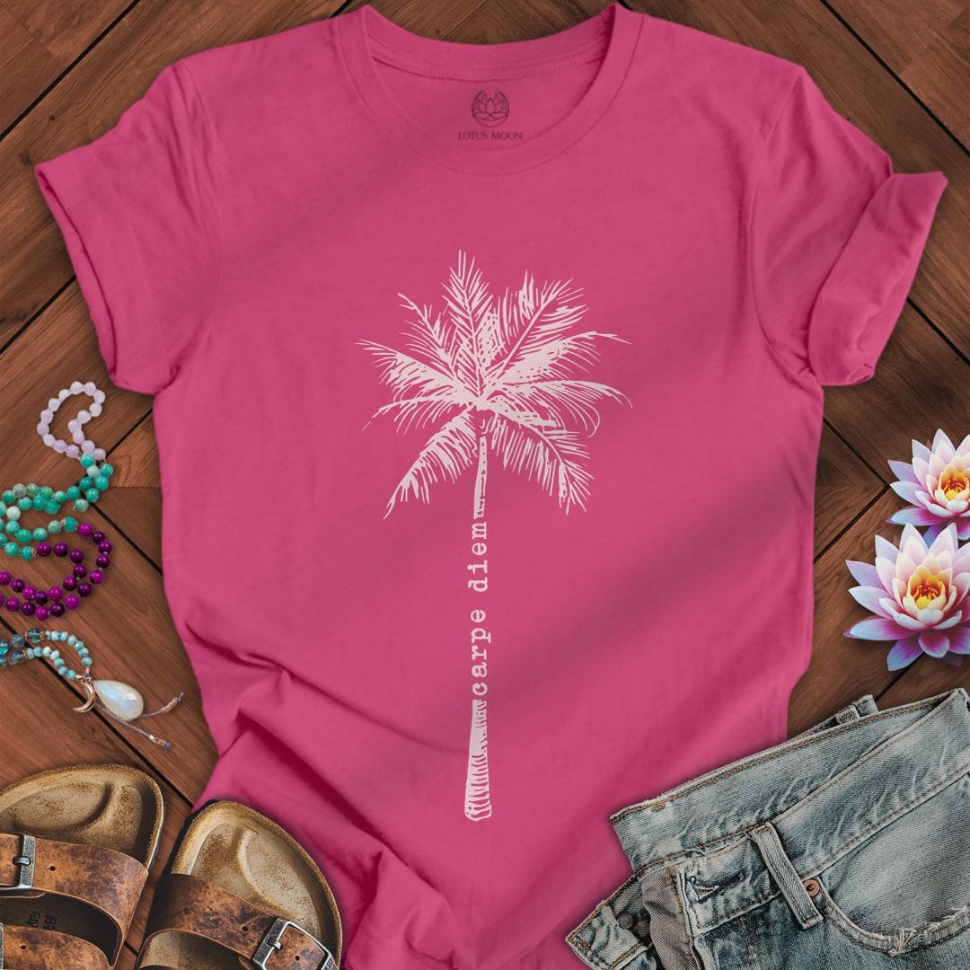 Printify T-Shirt Carpe Diem Palm Tee Berry / S
