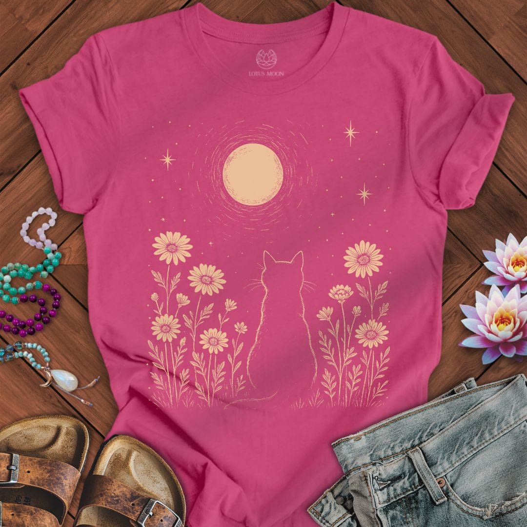 Cat And Moon Tee Berry