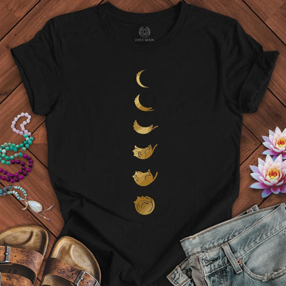 Cat Moon Phases Tee Black Heather