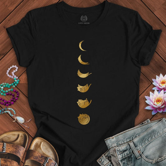 Cat Moon Phases Tee Black Heather