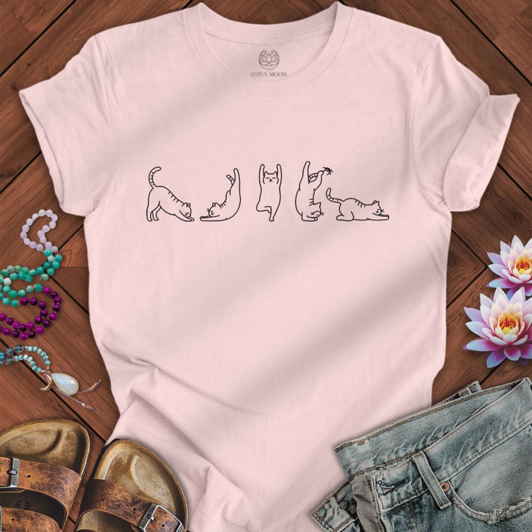 Cat Yoga Flow Tee Soft Pink