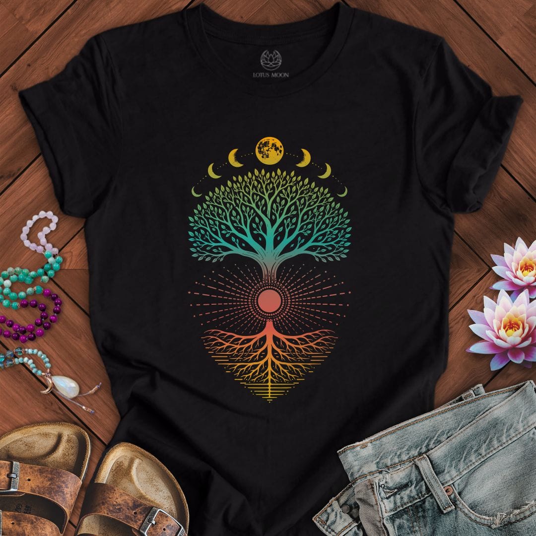 Printify T-Shirt Celestial Tree Of Life Tee Black / S