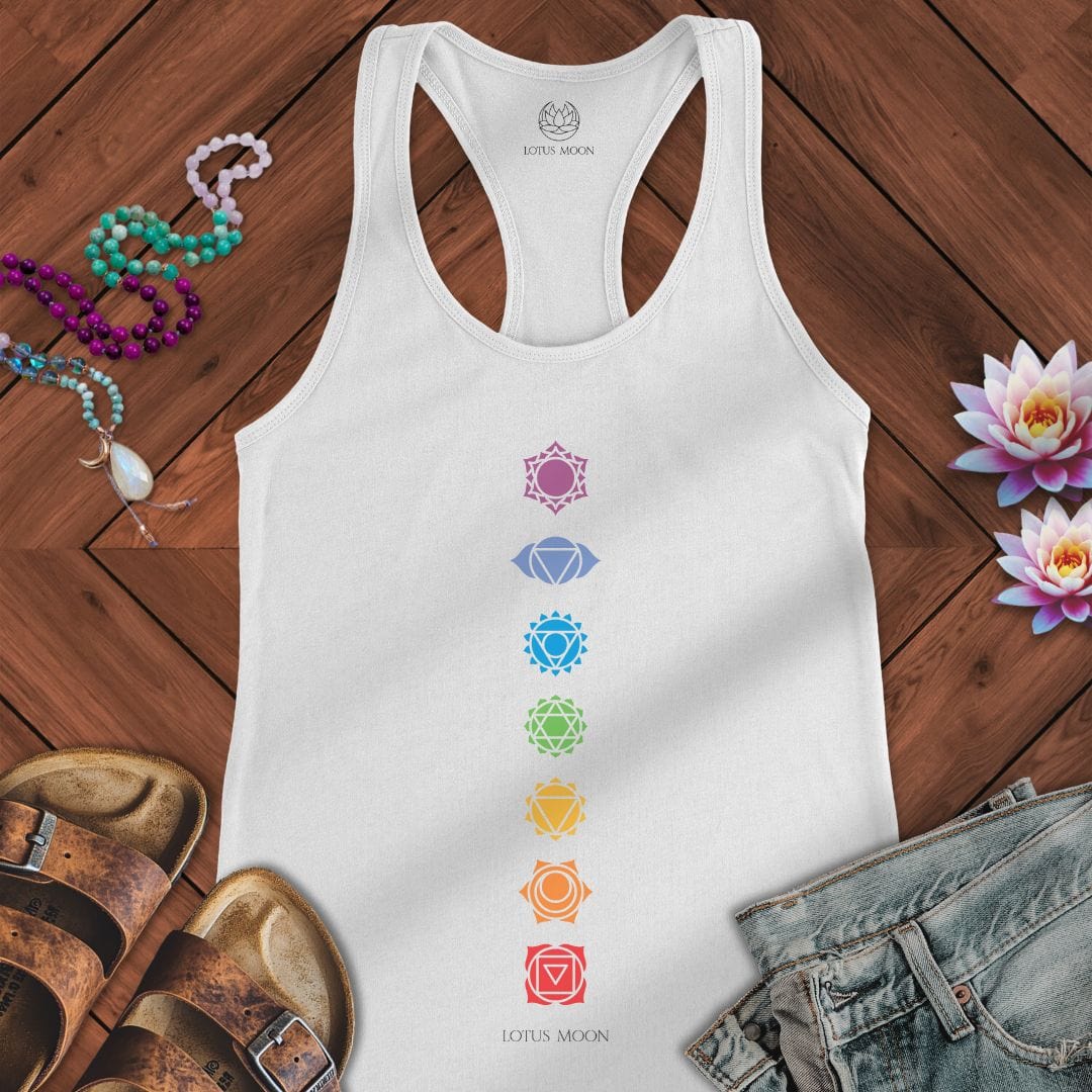 Chakra Symbols Tank Solid White