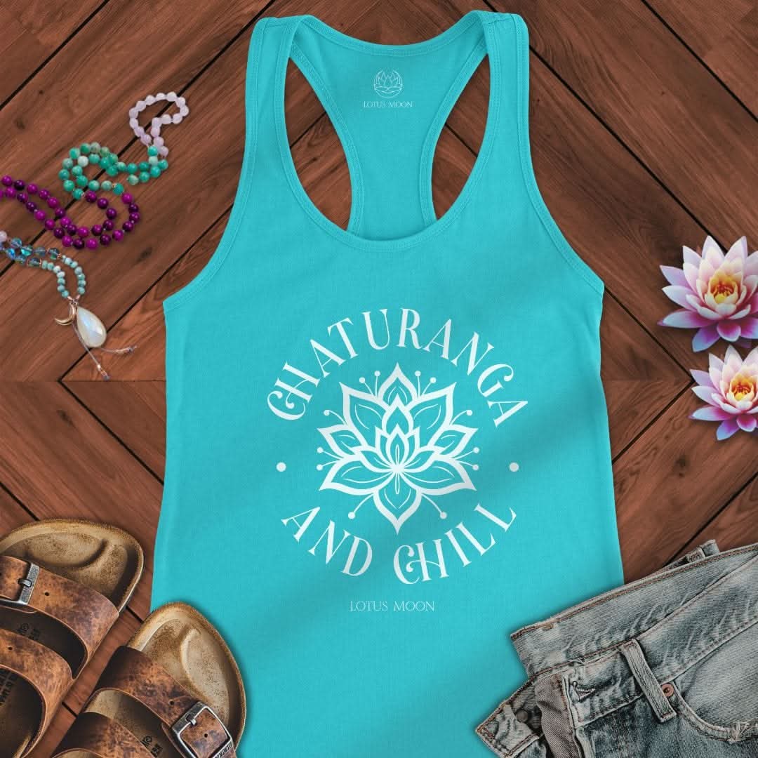 Chaturanga And Chill Tank Solid Tahiti Blue