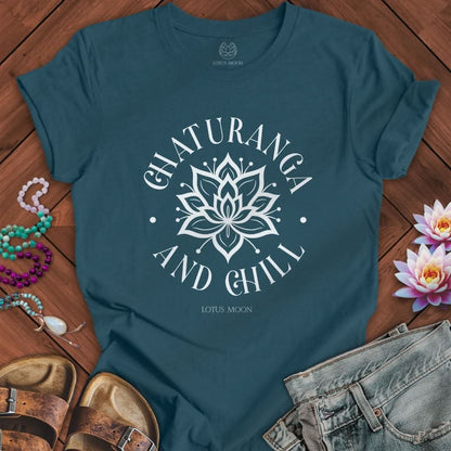 Chaturanga And Chill Tee Deep Teal