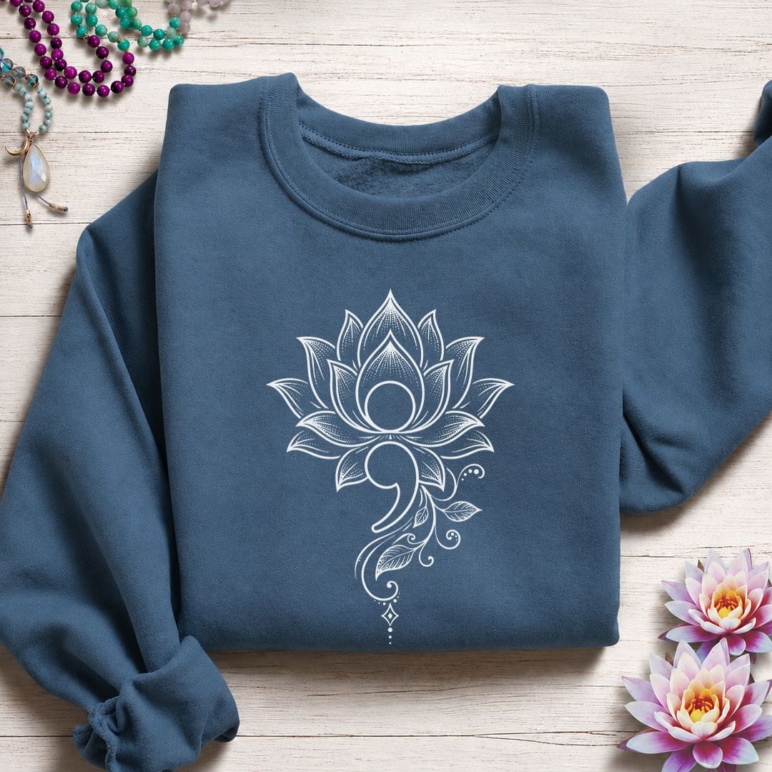 Printify Sweatshirt Choose To Bloom Sweatshirt Indigo Blue / S