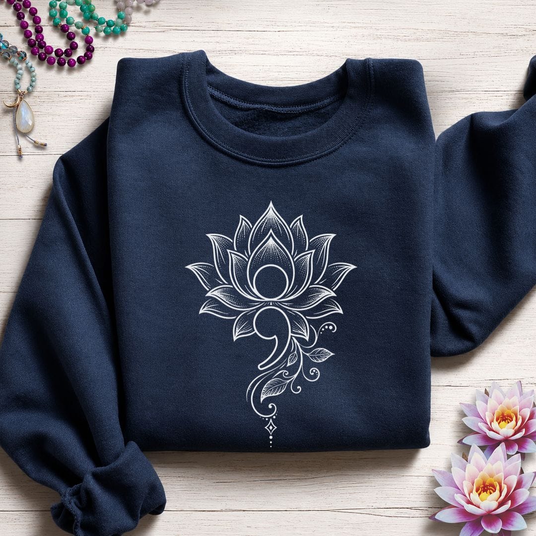 Printify Sweatshirt Choose To Bloom Sweatshirt Navy / S