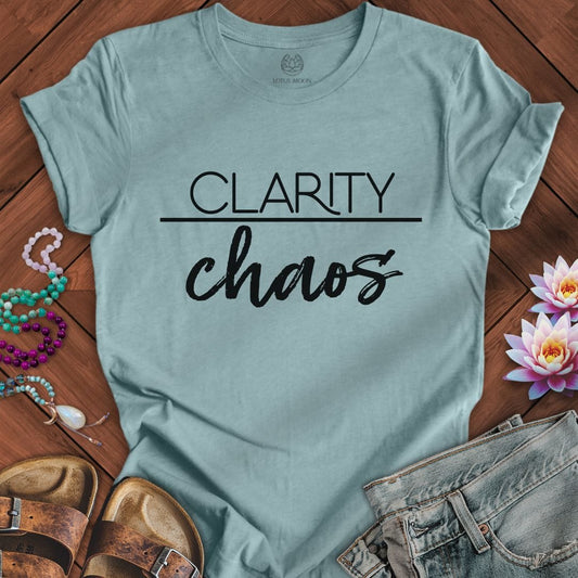 Clarity Over Chaos Tee Heather Blue Lagoon