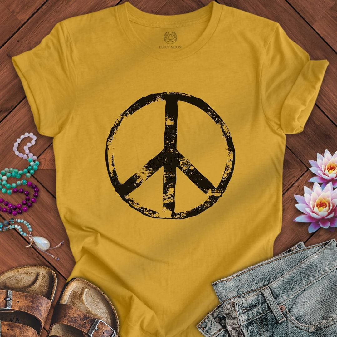 Classic Peace Tee Heather Mustard
