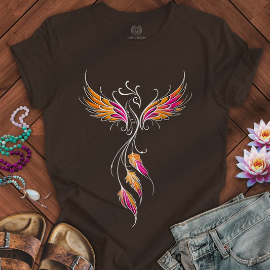 Printify T-Shirt Colorful Phoenix Tee Brown / S