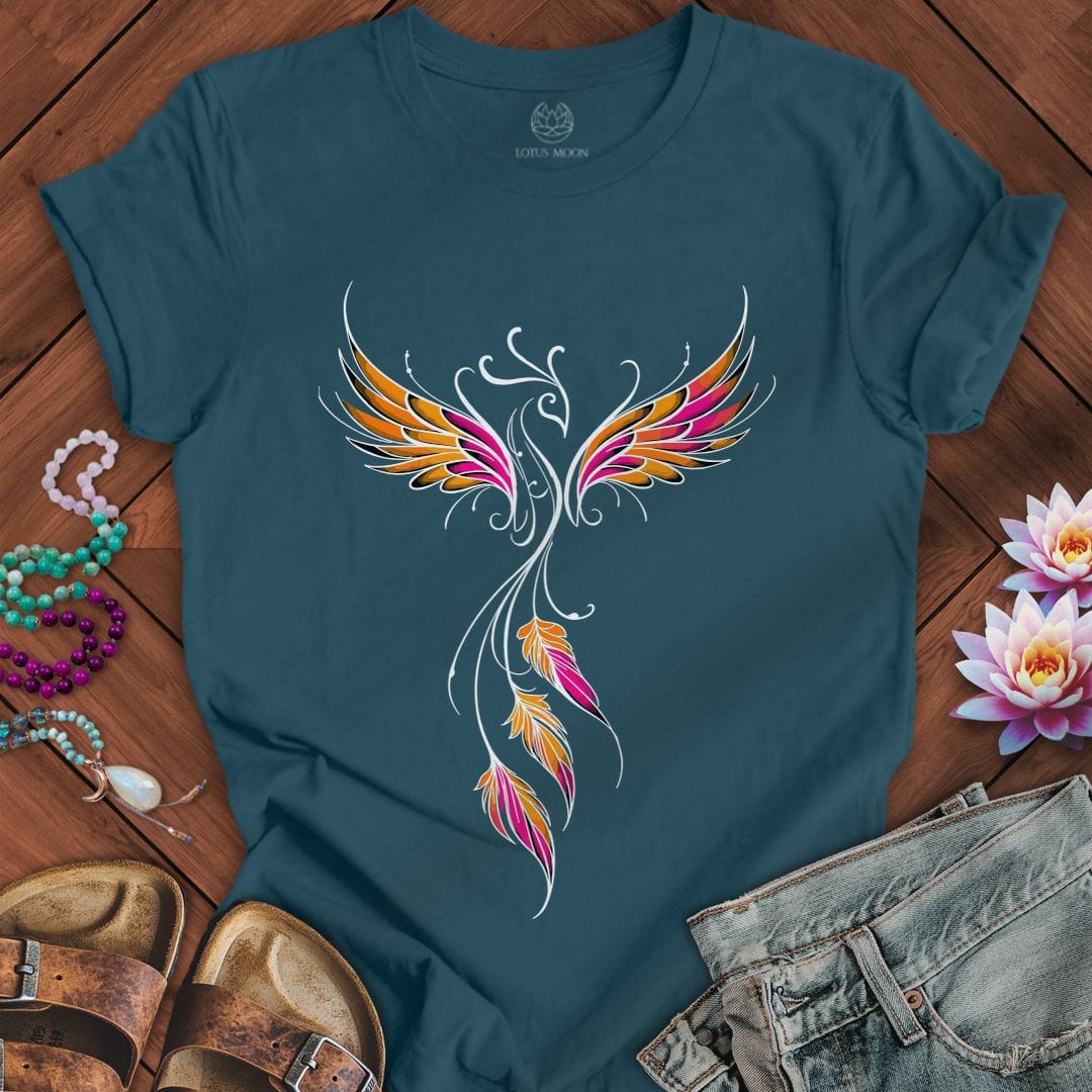 Printify T-Shirt Colorful Phoenix Tee Deep Teal / S